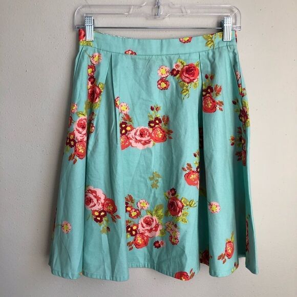 Matilda Jane Natural Beauty Rose Floral Print A-line Full Skirt - Picture 4 of 12